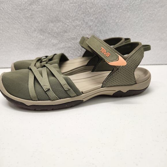 Teva Cross-Foot Sporty Closed Toe Tirra Ct Sandal Burnt Olive Womens Size 9 NWOT - Picture 4 of 11